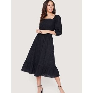 NWT Lost + Wander Mystery Love Midi Dress in Black - Size S